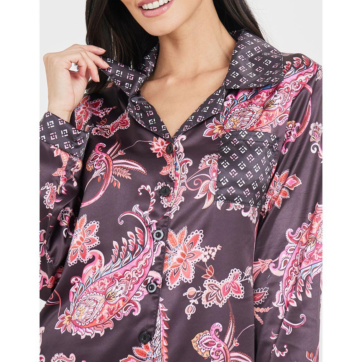 Styli Unwind Satin Paisley Geo Print Shirt & Pyjama Set-women-clothing-nightwear-pyjamas-longsets-image-3