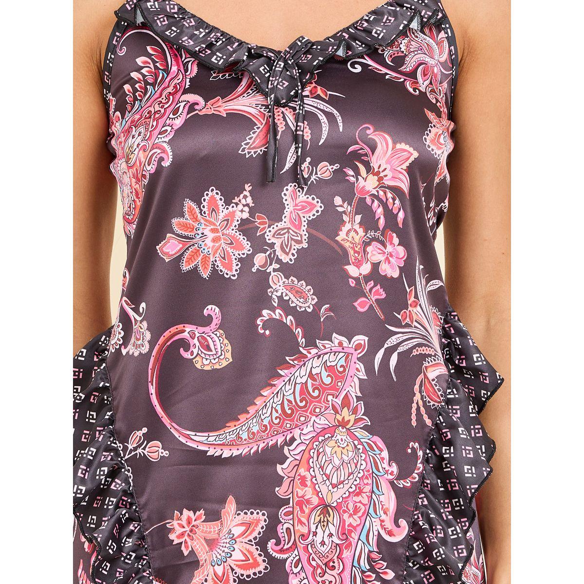 فستان ميدي ساتان مزين بكشكش-women-clothing-nightwear-nighties-image-3