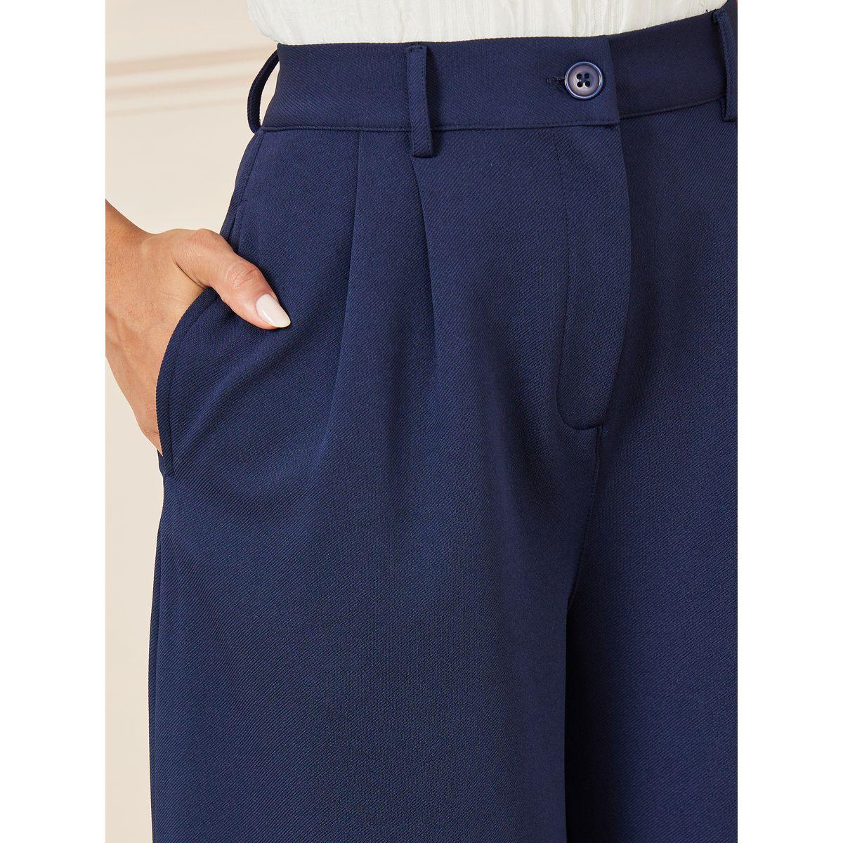 Styli Solid Wide Leg Pants with Pockets-women-clothing-bottoms-trousers-image-3