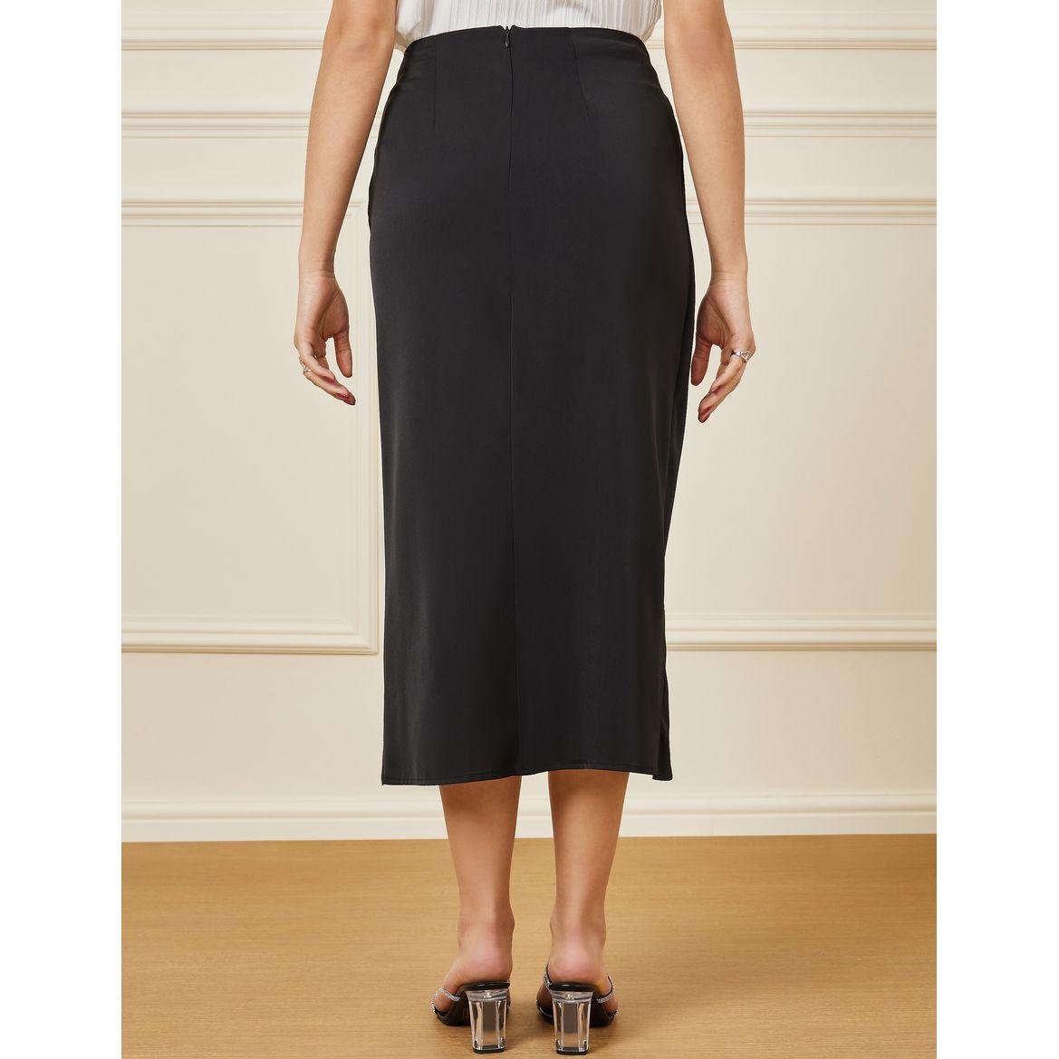 Styli Embellished Detail Wrap Front Pencil Skirt-women-clothing-bottoms-skirts-image-4