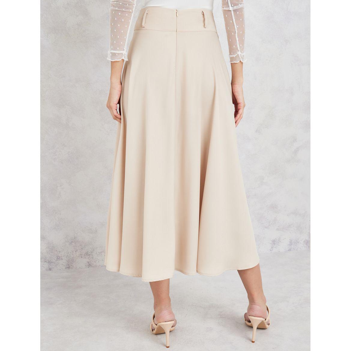 Styli Solid A-Line Skirt with Belt-women-clothing-bottoms-skirts-image-5