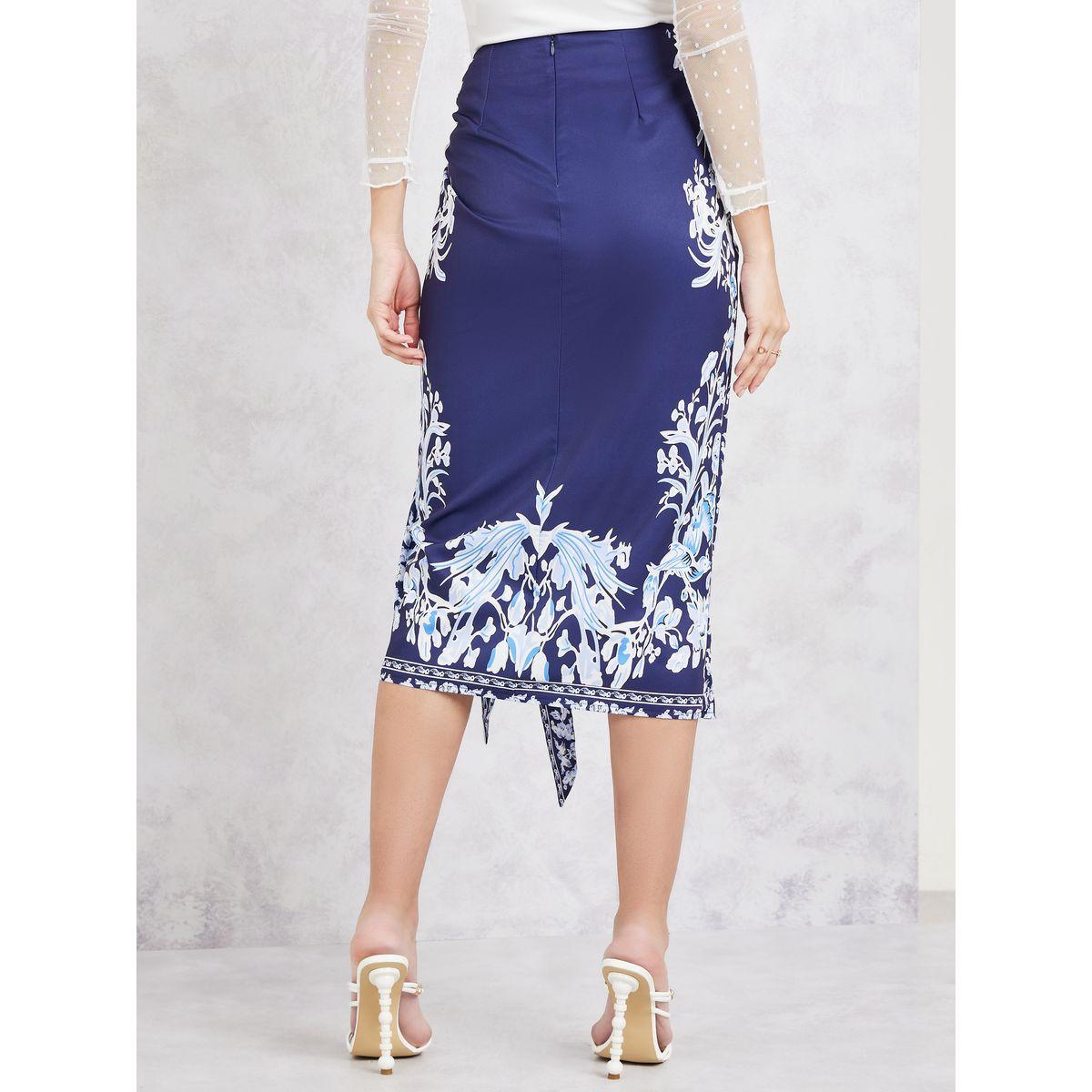 Styli Printed Wrap Front Detail Midi Skirt-women-clothing-bottoms-skirts-image-4