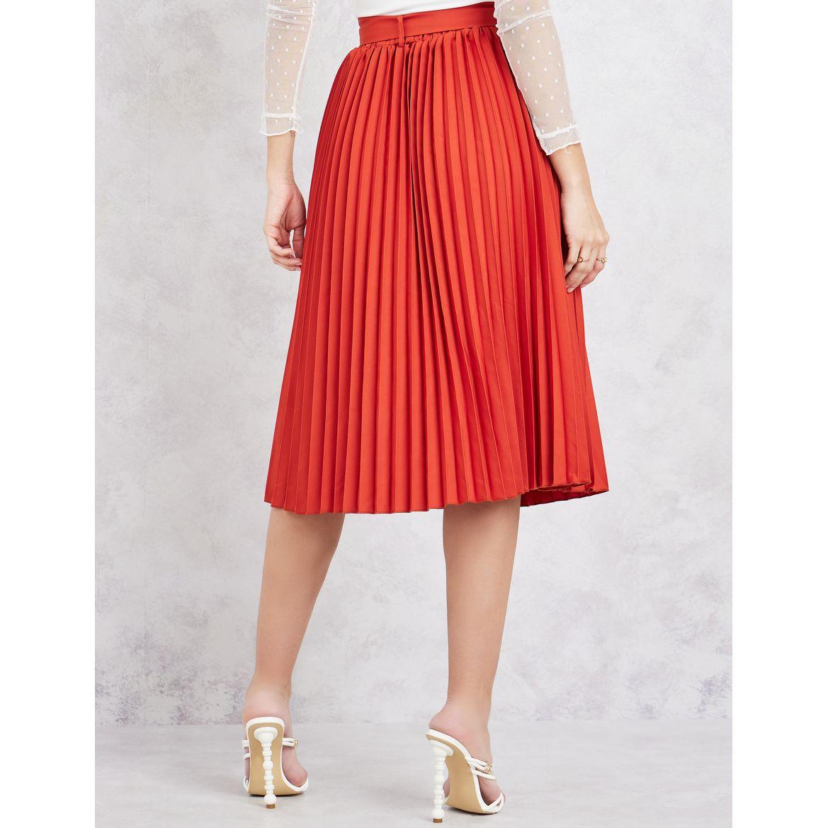 Styli Pleated Midi Skirt with Belt Detail-women-clothing-bottoms-skirts-image-4
