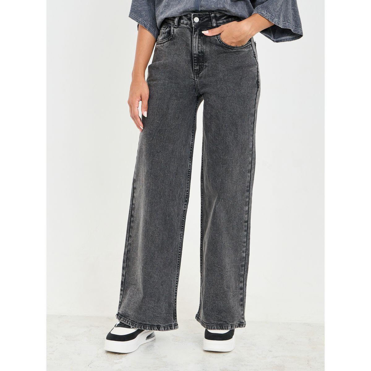 جينز ستيلي عالي الخصر عريض-women-clothing-bottoms-jeans-image-1