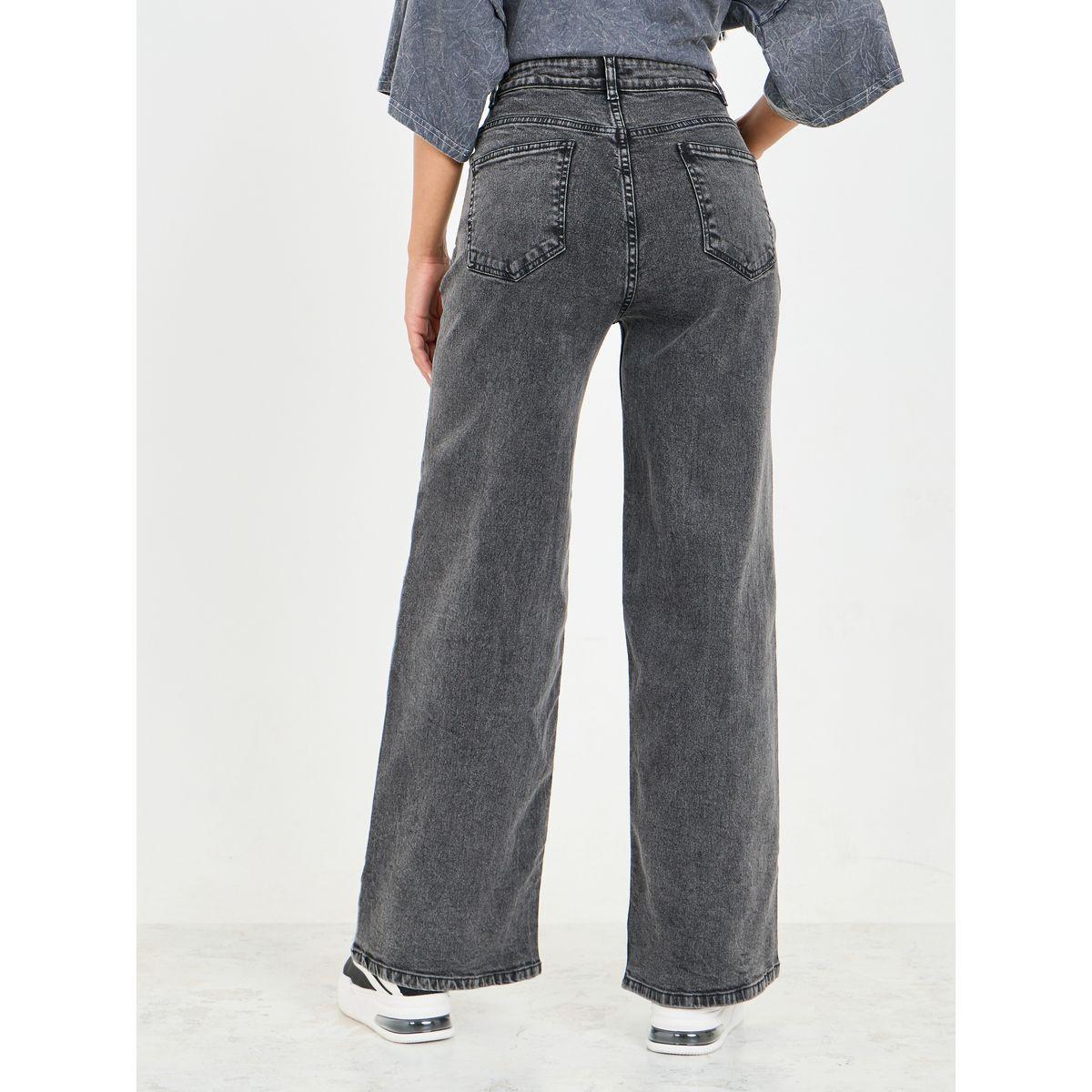 جينز ستيلي عالي الخصر عريض-women-clothing-bottoms-jeans-image-4