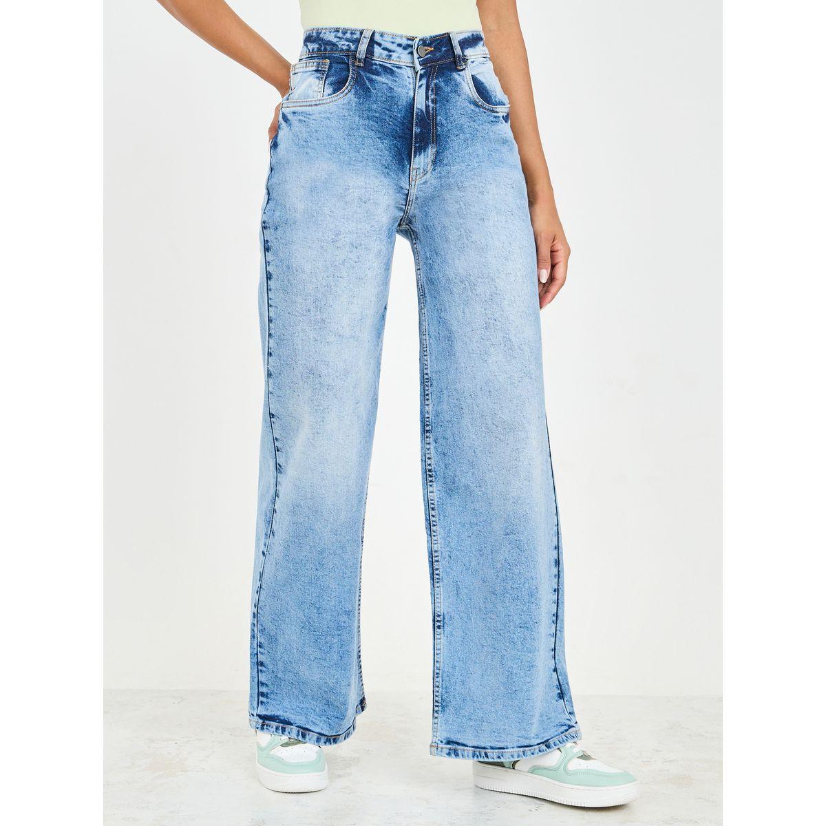 Styli Acid Wash Wide Leg Denim Jeans-women-clothing-bottoms-jeans-image-1