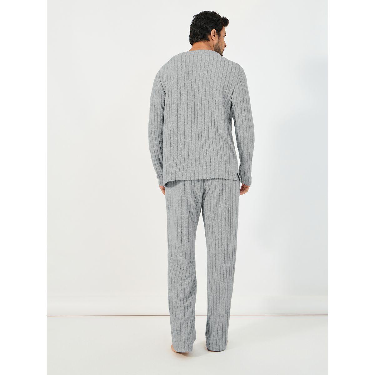 Styli Unwind Ribbed Long Sleeves T-Shirt & Open Hem Pyjama Set-men-clothing-nightwear-sets-image-5