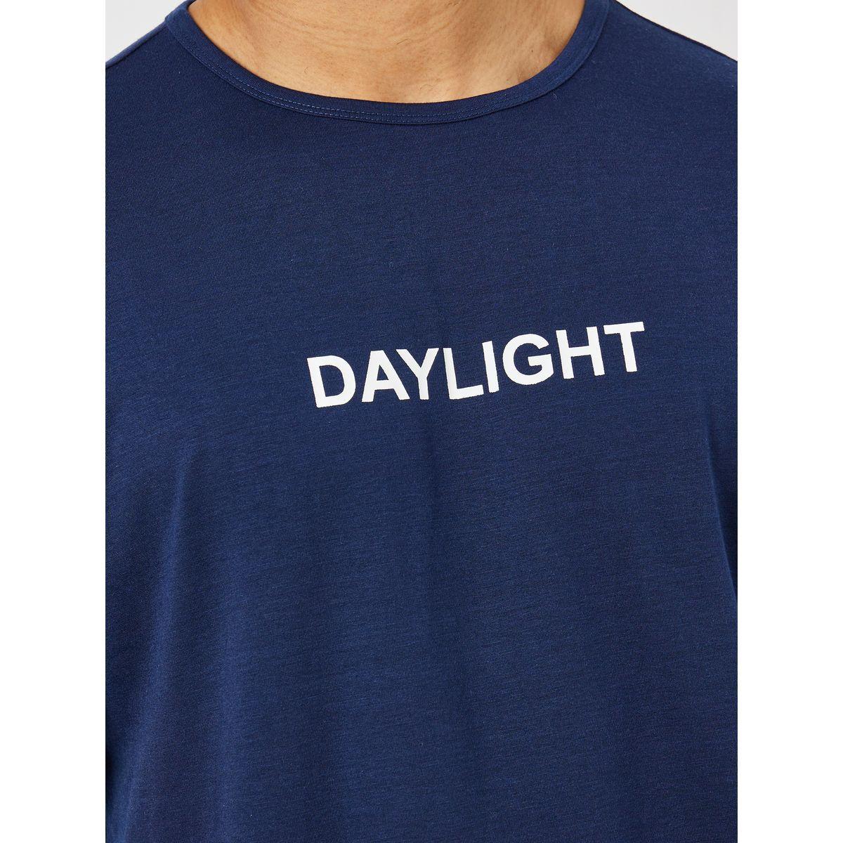 Styli Unwind Slogan Print T-Shirt & Striped Pyjama Set-men-clothing-nightwear-sets-image-3