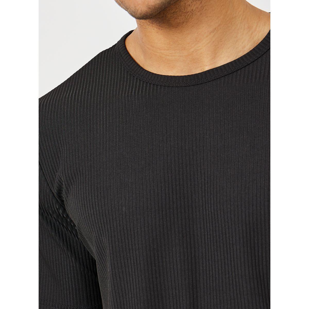 Styli Unwind Ribbed Round Neck T-Shirt & Pyjama Set-men-clothing-nightwear-sets-image-3