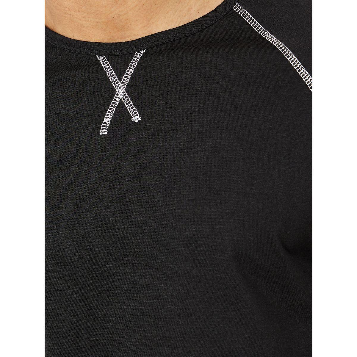 Styli Unwind Contrast Stitch T-Shirt & Checked Pyjama Set-men-clothing-nightwear-sets-image-3