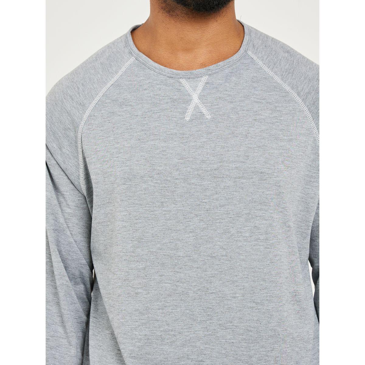 Styli Unwind Contrast Stitch T-Shirt & Checked Pyjama Set-men-clothing-nightwear-sets-image-3
