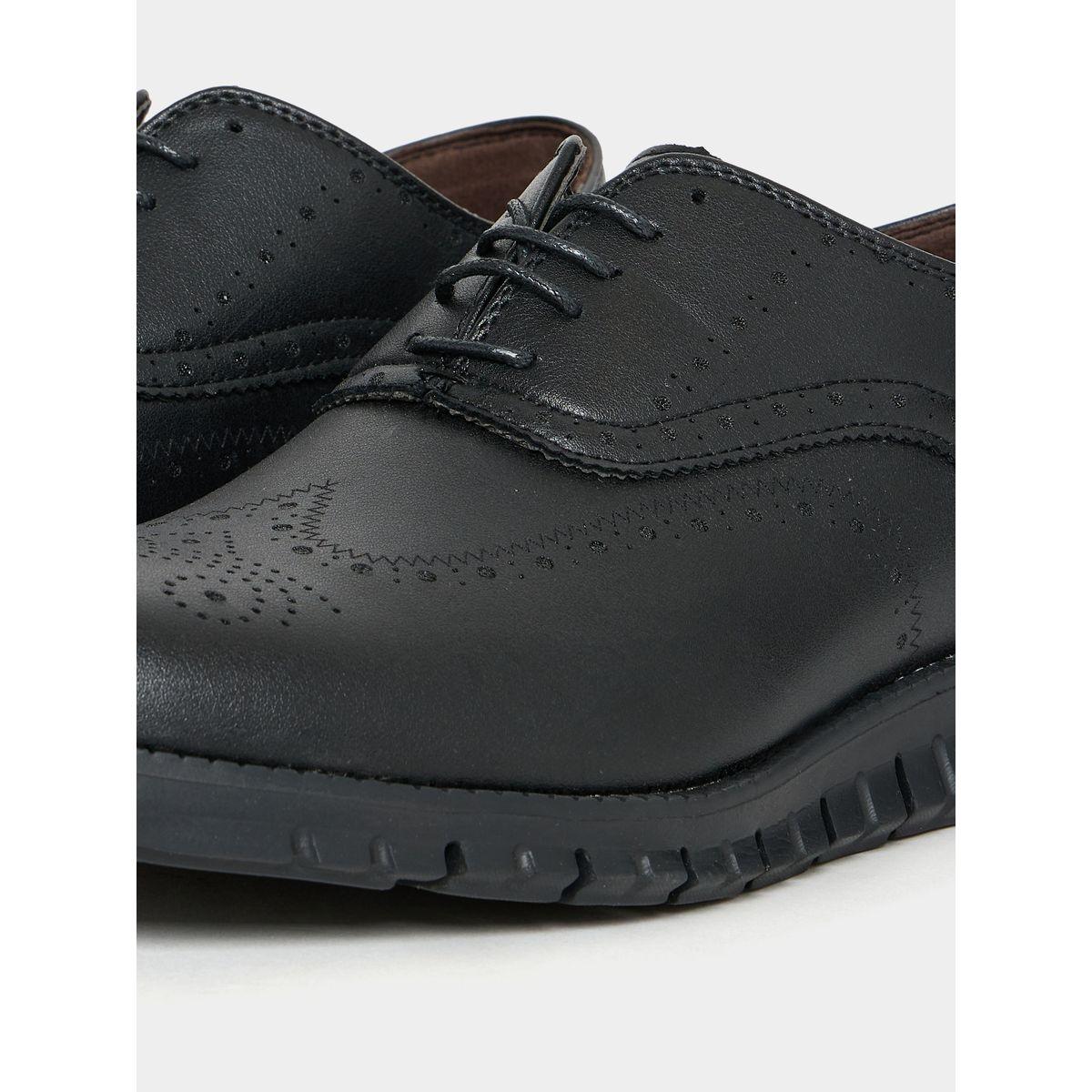 Styli Lace Up Faux Leather Flat Sole Shoes-men-shoes-loafersandmoccasins-image-5