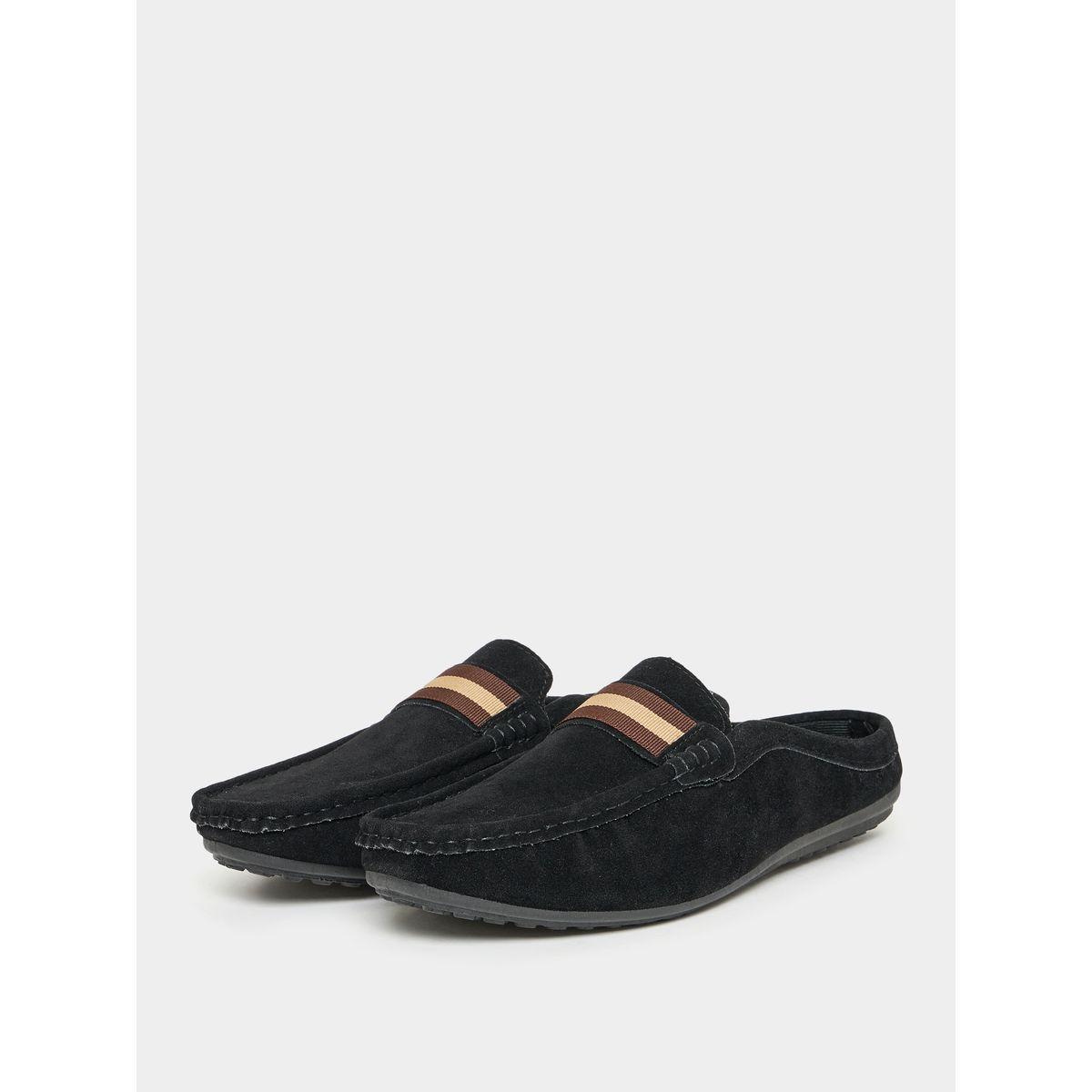 Styli Striped Design Suede Look Mule Loafers-men-shoes-loafersandmoccasins-image-2