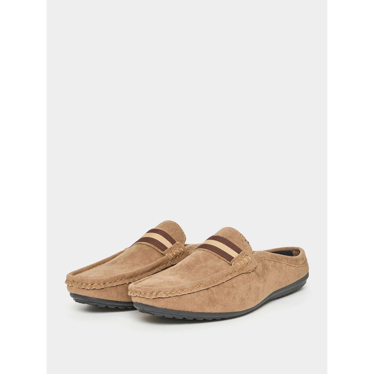 Styli Striped Design Suede Look Mule Loafers-men-shoes-loafersandmoccasins-image-2