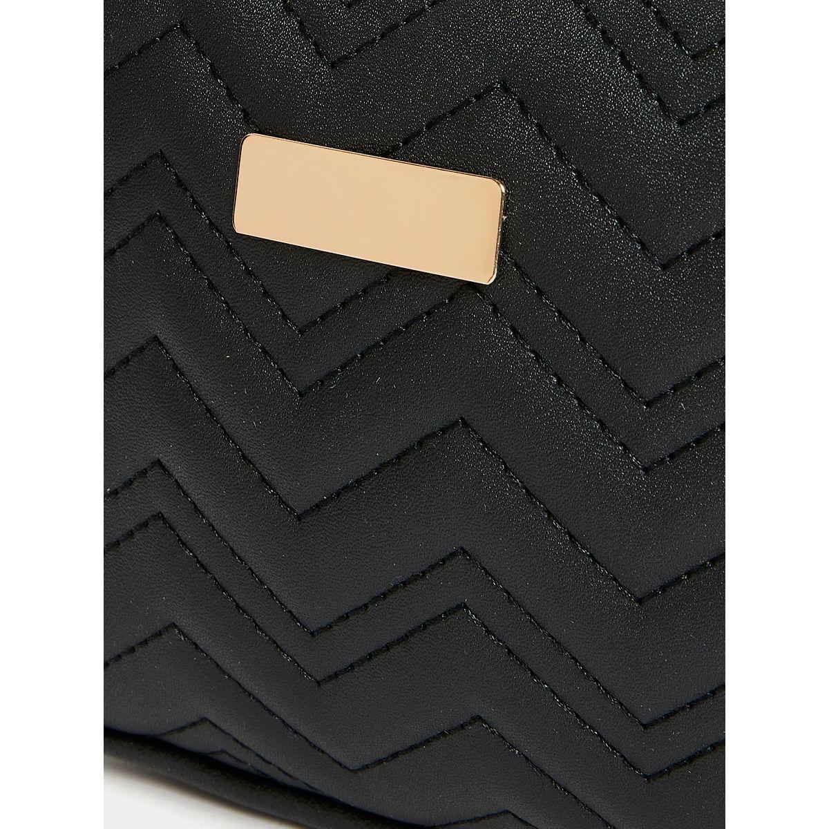 Styli Zig Zag Detail Camera Bag with Zip Closure-women-bagsandwallets-handbags-image-3