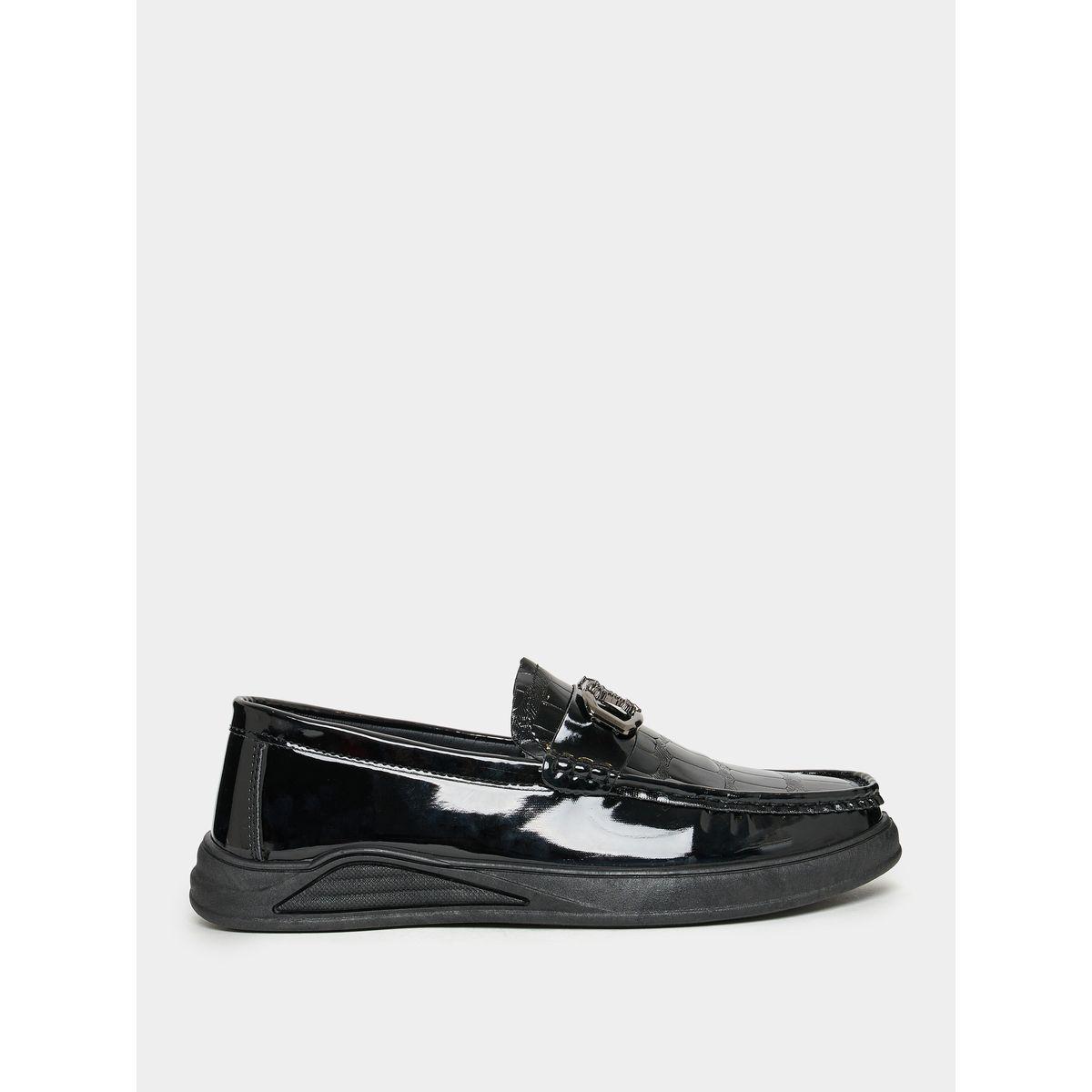 Styli Croc Skin Textured Embellished Loafers-men-shoes-formalshoes-image-1