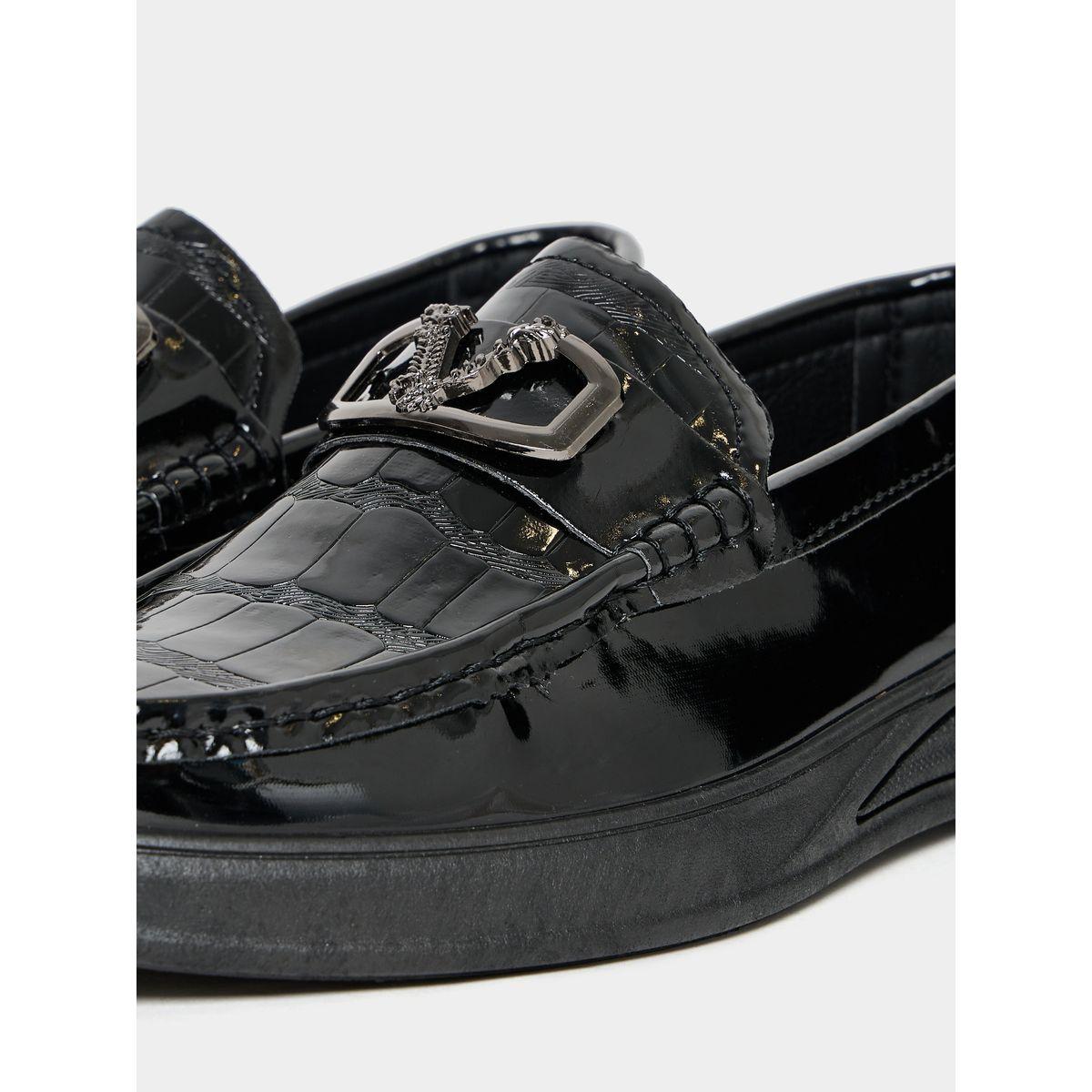 Styli Croc Skin Textured Embellished Loafers-men-shoes-formalshoes-image-5