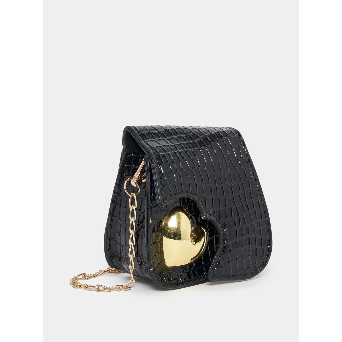 Styli Heart Embellished Textured Bag-women-bagsandwallets-handbags-image-1