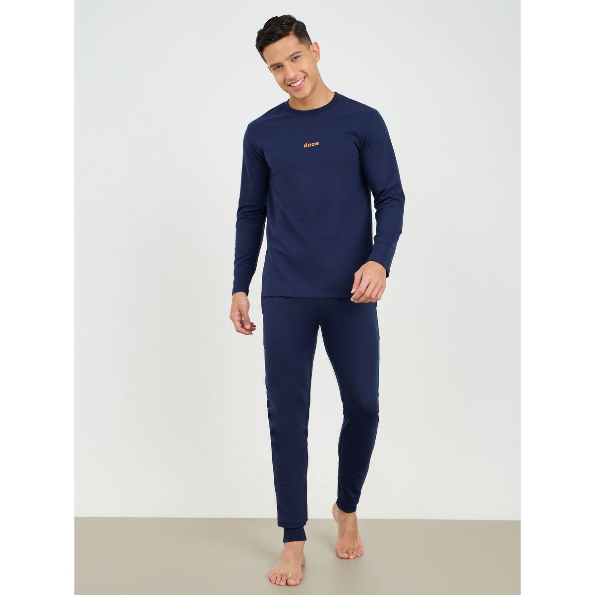 Styli Unwind Terry Long Sleeve T-Shirt and Slim Fit Cuffed Pyjama Set-men-clothing-nightwear-sets-image-1