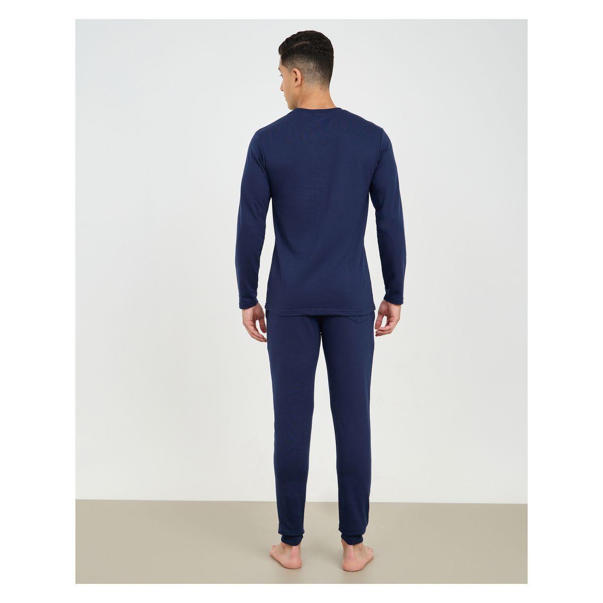 Styli Unwind Terry Long Sleeve T-Shirt and Slim Fit Cuffed Pyjama Set-men-clothing-nightwear-sets-image-4