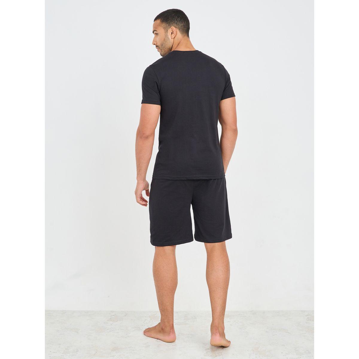 Styli Unwind Contrast Piped Pocket Detail T-shirt and Short Set-men-clothing-nightwear-sets-image-5