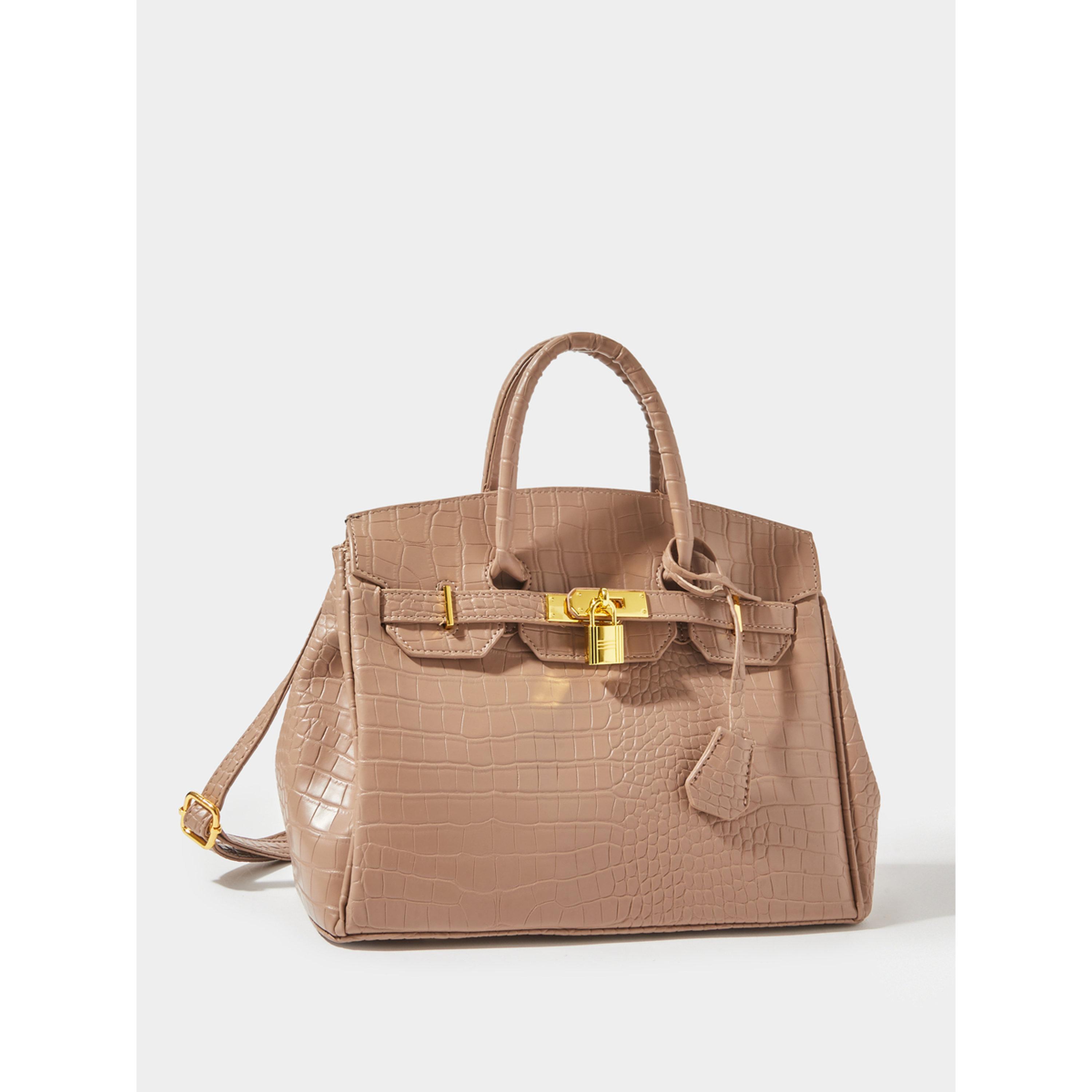 شنطة بحزامين وحاملة يد وتفاصيل قفل-women-bagsandwallets-handbags-image-1