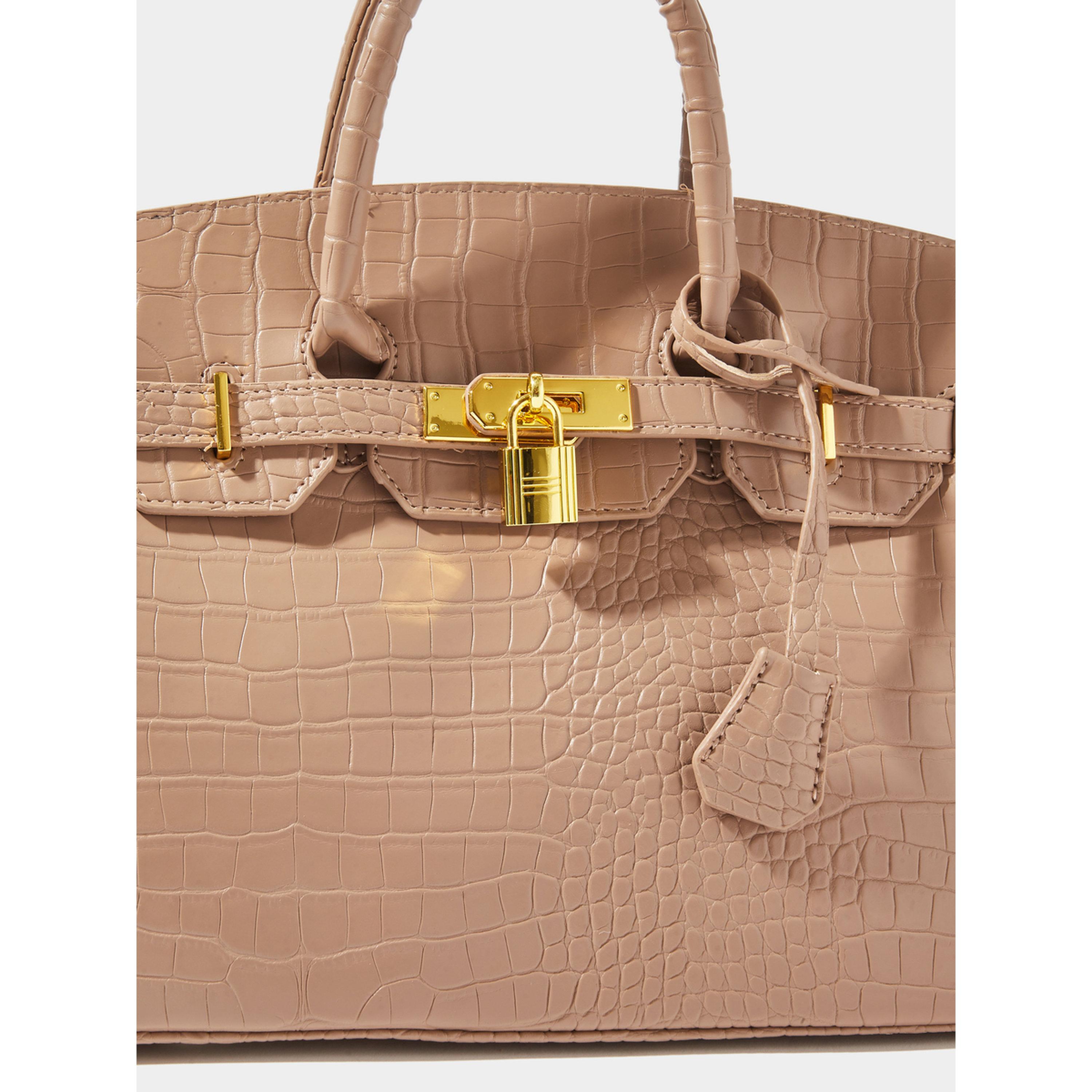 شنطة بحزامين وحاملة يد وتفاصيل قفل-women-bagsandwallets-handbags-image-4