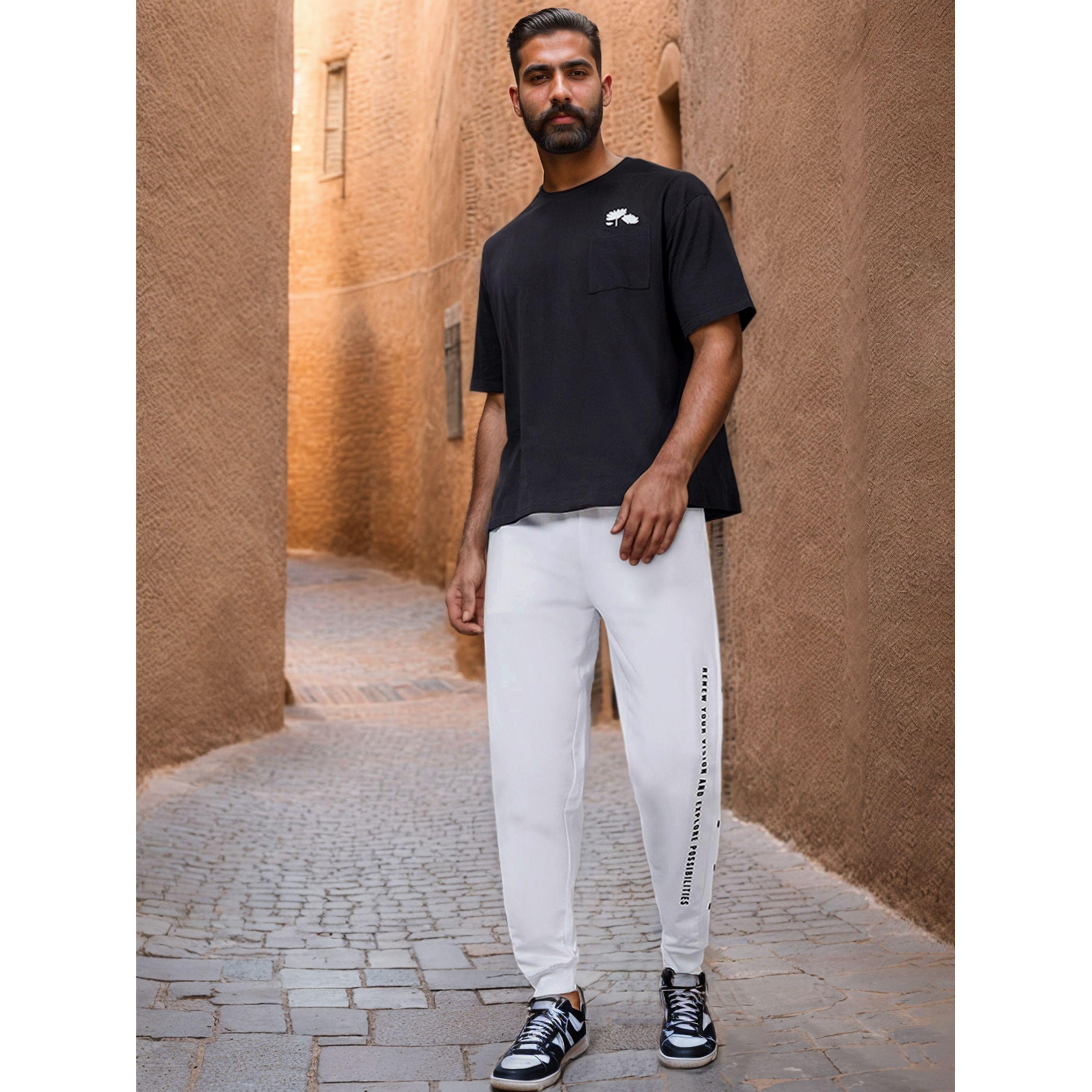 Styli Oversized Side Vertical Print and Popper Detail Joggers-men-clothing-bottoms-joggers-image-1