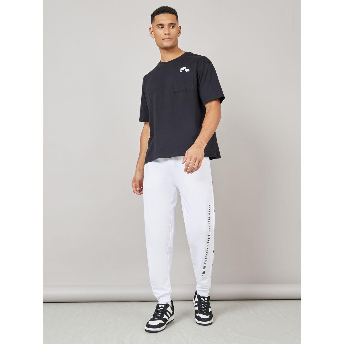 Styli Oversized Side Vertical Print and Popper Detail Joggers-men-clothing-bottoms-joggers-image-3