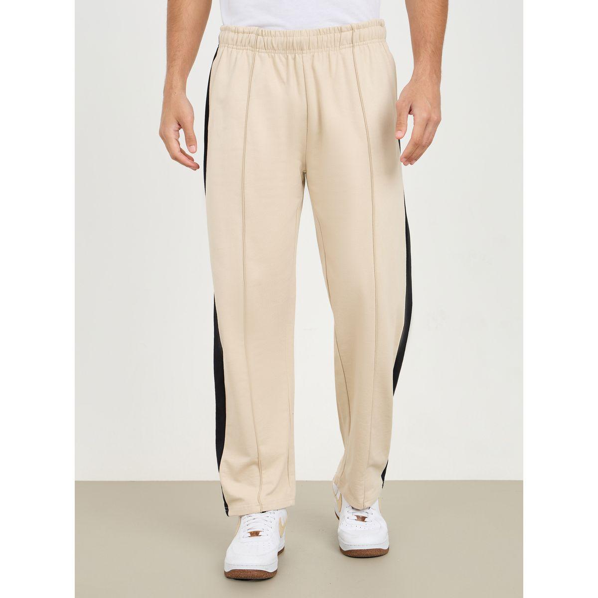 Styli Side Contrast Open Hem Relaxed Fit Joggers with Zip Pockets-men-clothing-bottoms-joggers-image-1