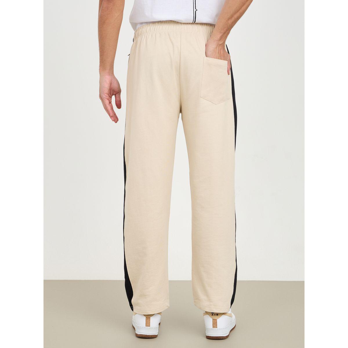 Styli Side Contrast Open Hem Relaxed Fit Joggers with Zip Pockets-men-clothing-bottoms-joggers-image-4