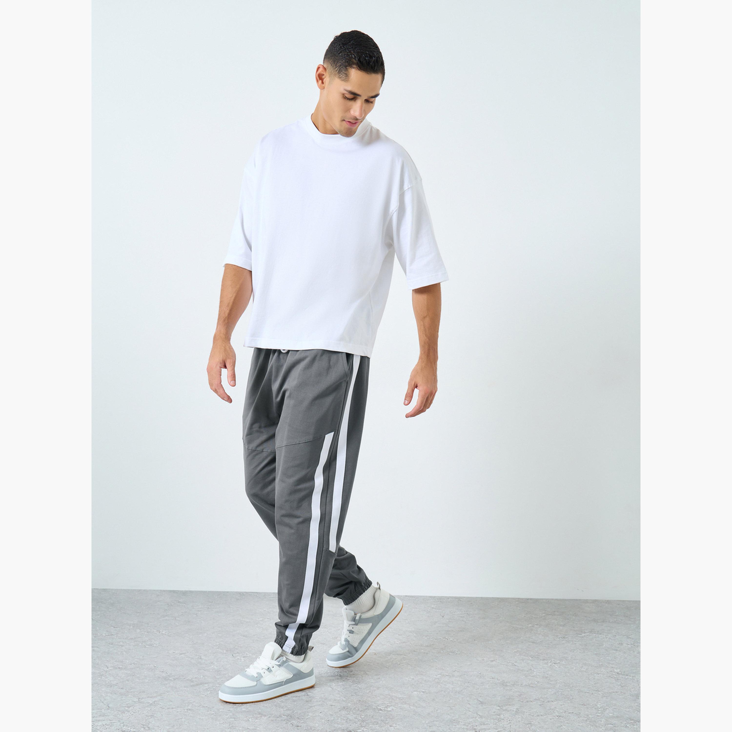 Styli Men Grey Jogbgers with Side Stripe-men-clothing-bottoms-joggers-image-2