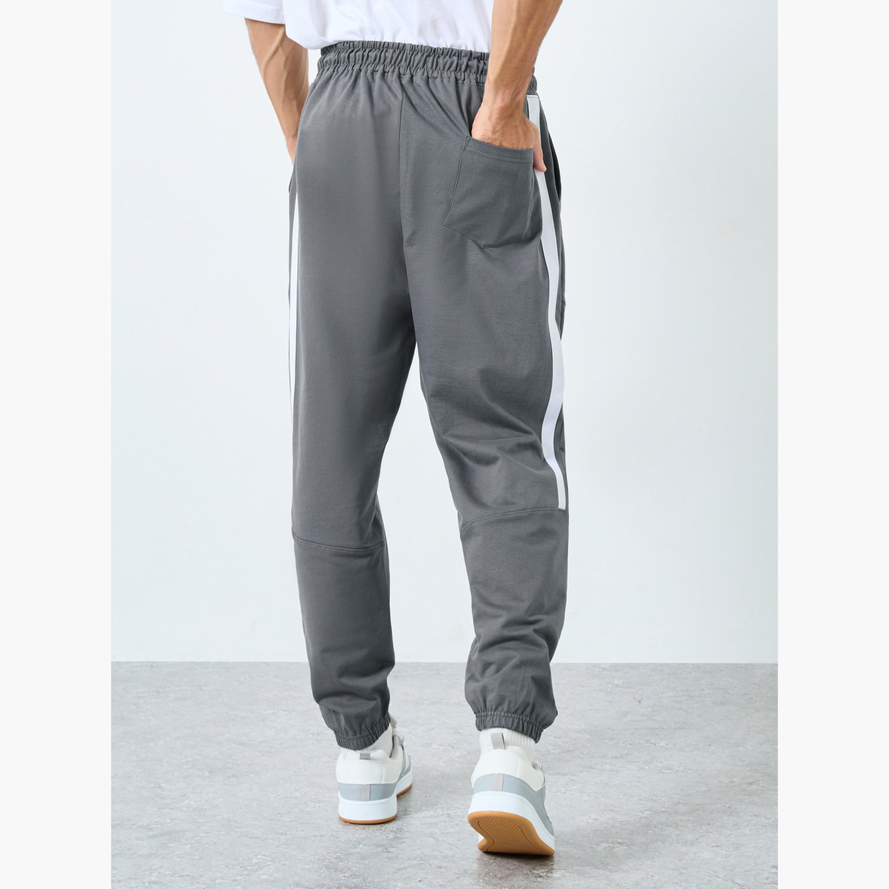 Styli Men Grey Jogbgers with Side Stripe-men-clothing-bottoms-joggers-image-3