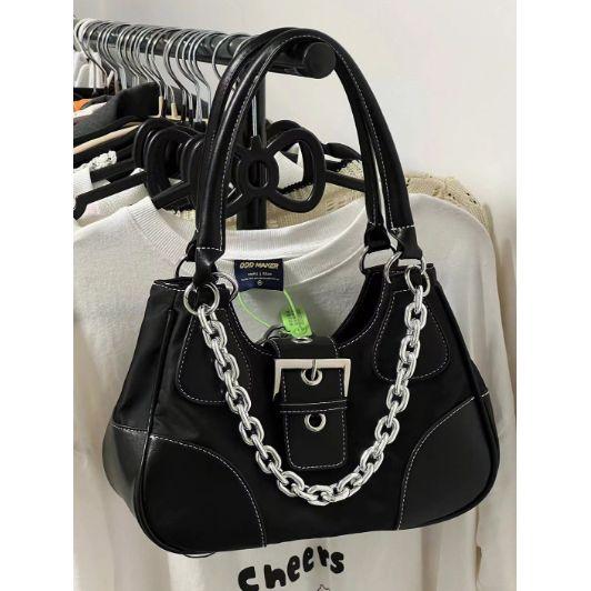 Styli Belt Buckle Detail Bag with Chain Link-women-bagsandwallets-handbags-image-2