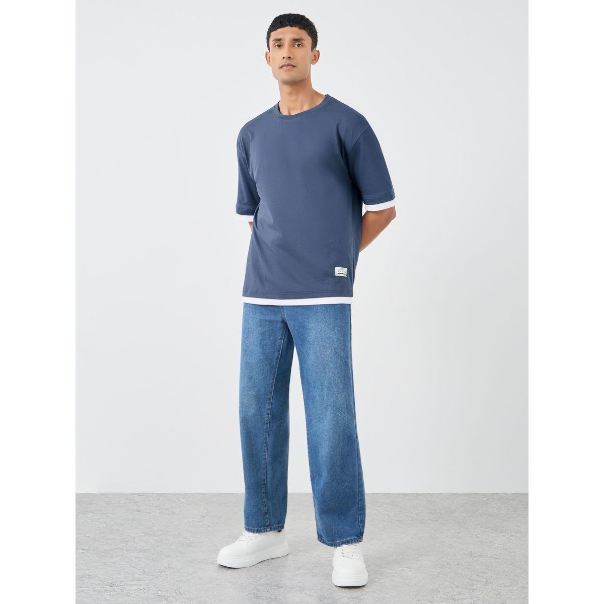 Styli Contrast Trim Pure Cotton Oversized T-Shirt-men-clothing-tshirtsandpolos-tshirts-image-2
