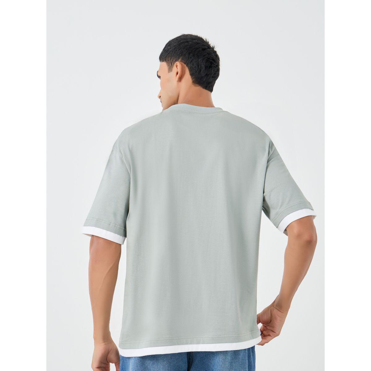 تيشيرت فضفاض بتفاصيل مُتباينة وأكمام قصيرة-men-clothing-tshirtsandpolos-tshirts-image-4