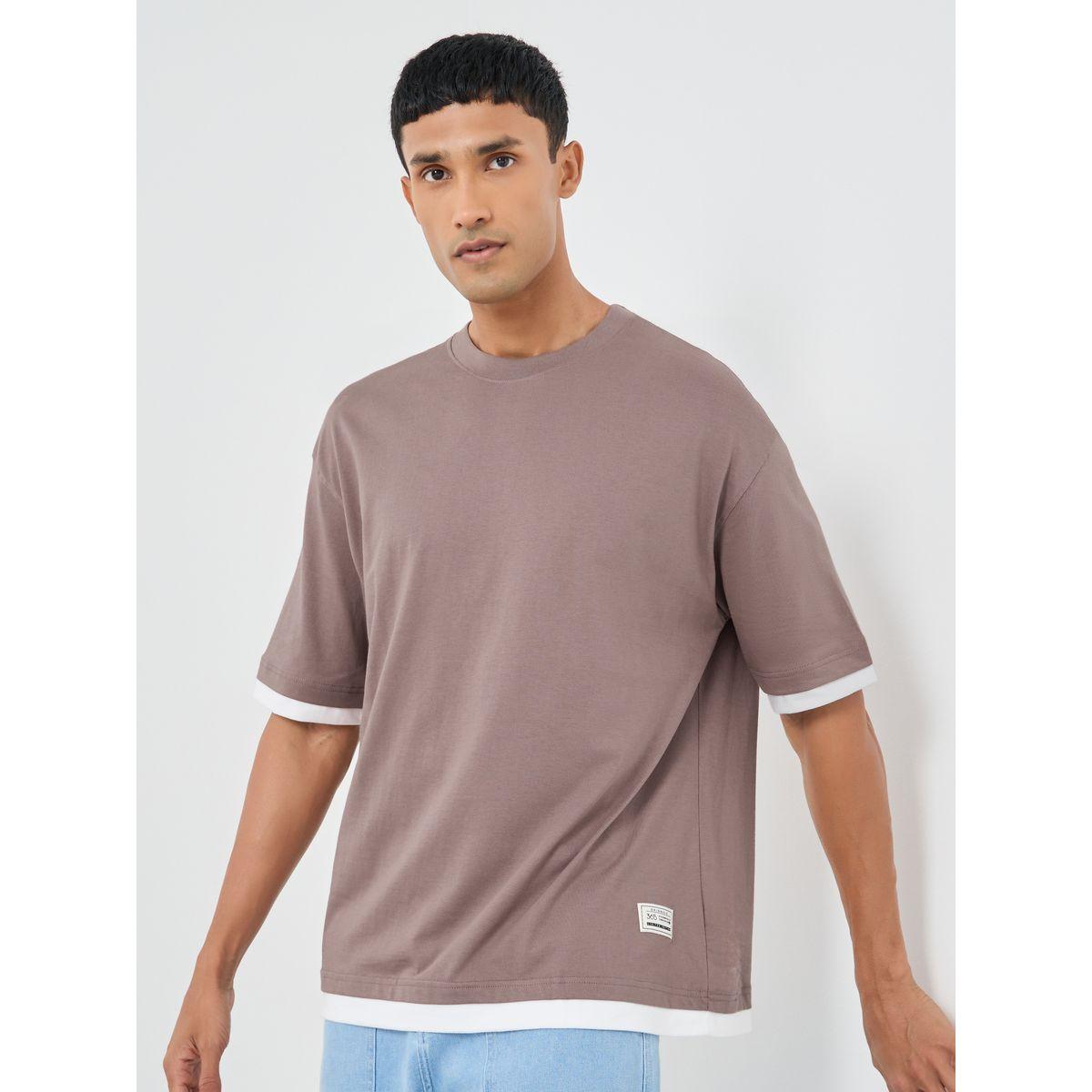 Styli Contrast Trim Pure Cotton Oversized T-Shirt-men-clothing-tshirtsandpolos-tshirts-image-1