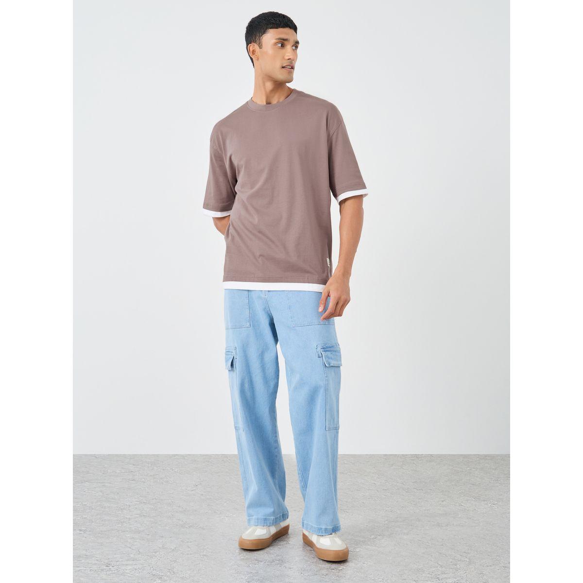 Styli Contrast Trim Pure Cotton Oversized T-Shirt-men-clothing-tshirtsandpolos-tshirts-image-2