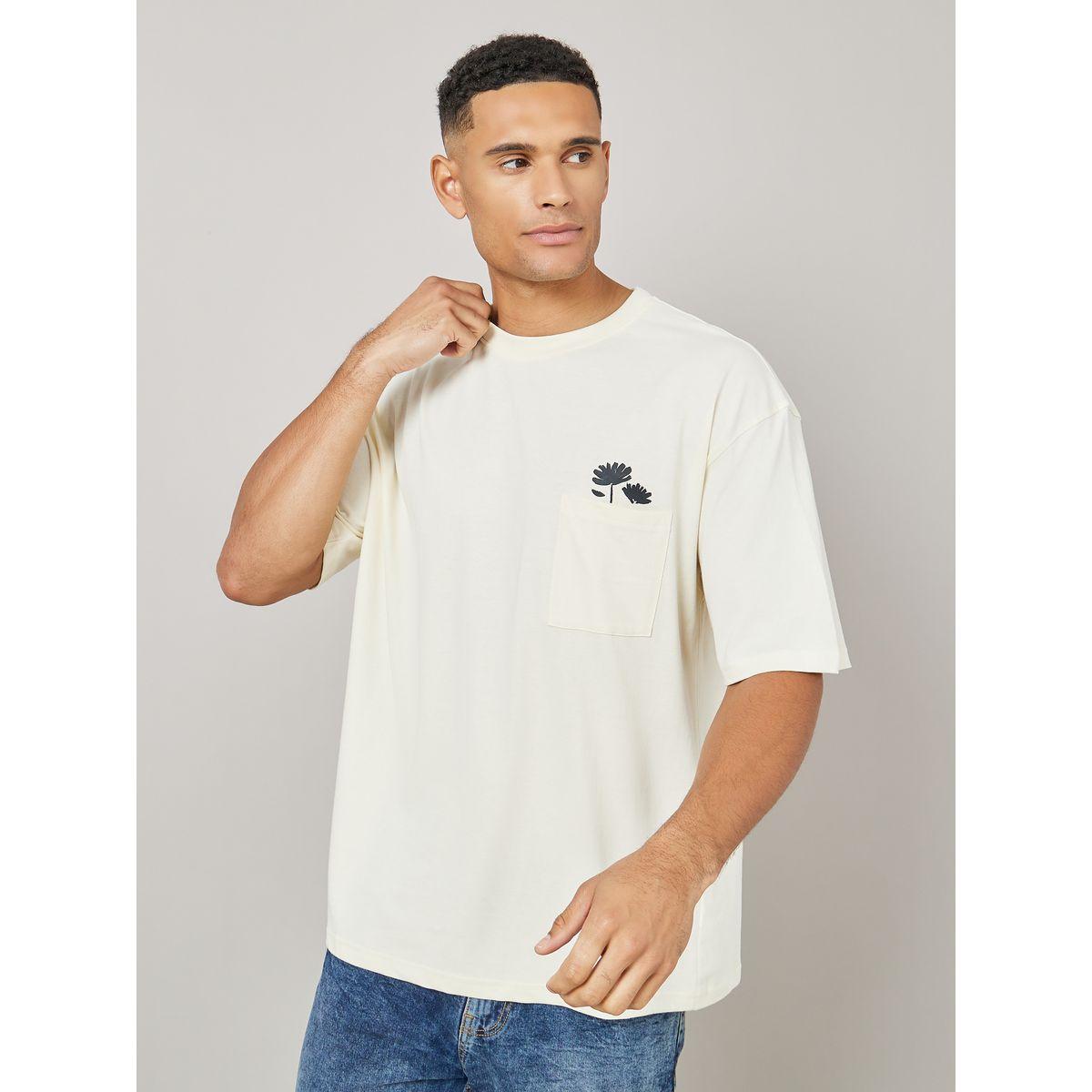 Styli Floral Print Pocket Detail Oversized T-shirt-men-clothing-tshirtsandpolos-tshirts-image-1
