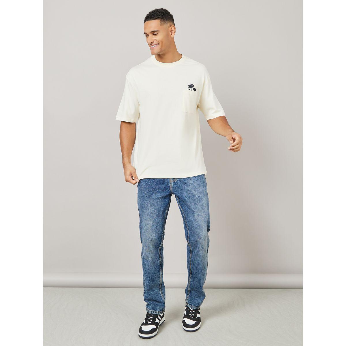 Styli Floral Print Pocket Detail Oversized T-shirt-men-clothing-tshirtsandpolos-tshirts-image-2