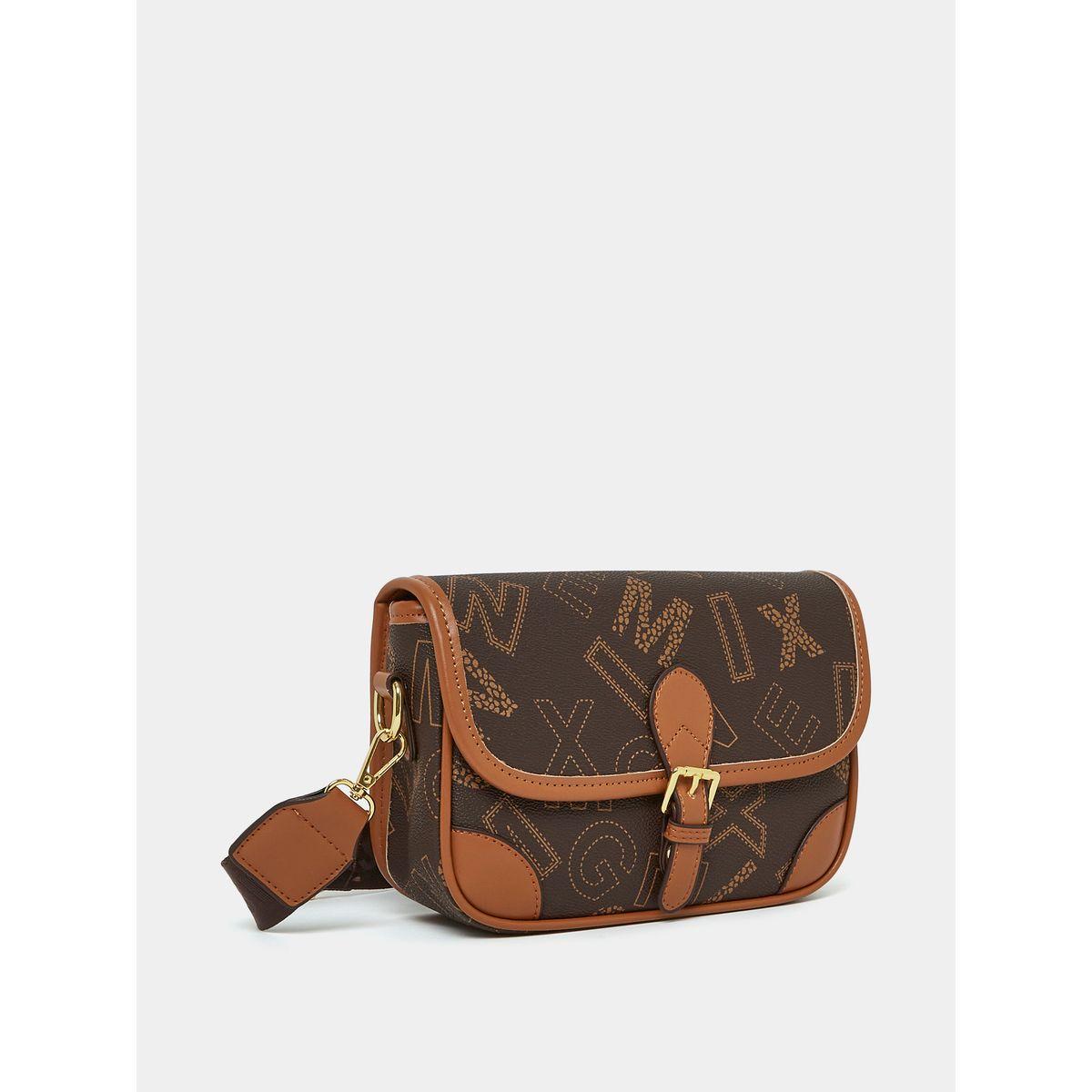 Styli All Over Letter Print Buckle Detail Crossbody Bag-women-bagsandwallets-handbags-image-1