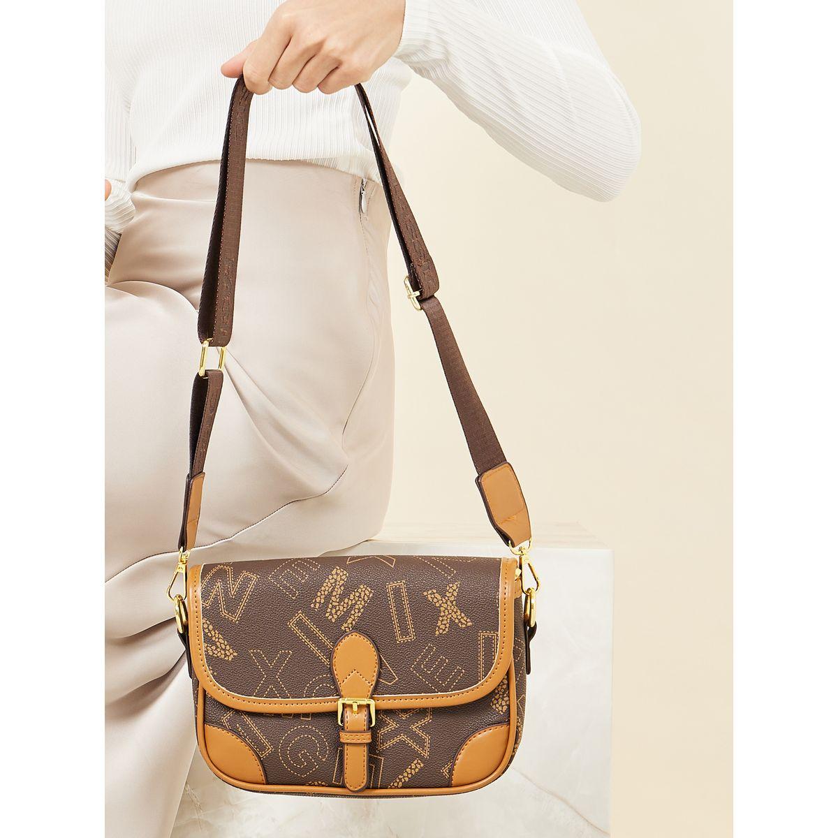 Styli All Over Letter Print Buckle Detail Crossbody Bag-women-bagsandwallets-handbags-image-2