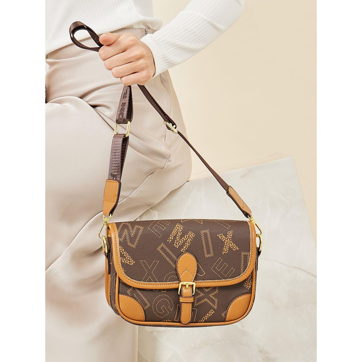 Styli All Over Letter Print Buckle Detail Crossbody Bag-women-bagsandwallets-handbags-image-3