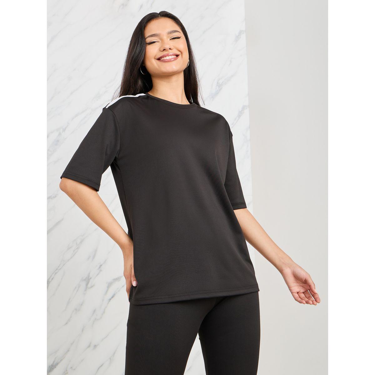 مجموعة من ليقنز وتيشيرت مزين بأشرطة-women-clothing-coordsets-image-3