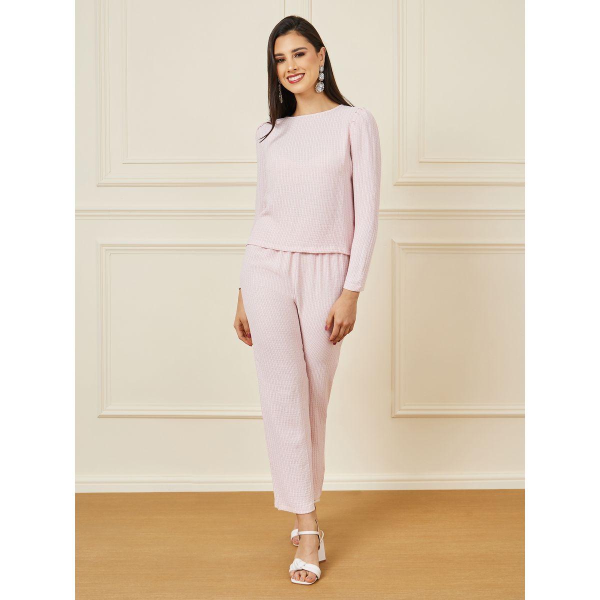 Styli Tweed Look Long Sleeve Top & Pants Co-Ords-women-clothing-coordsets-image-1