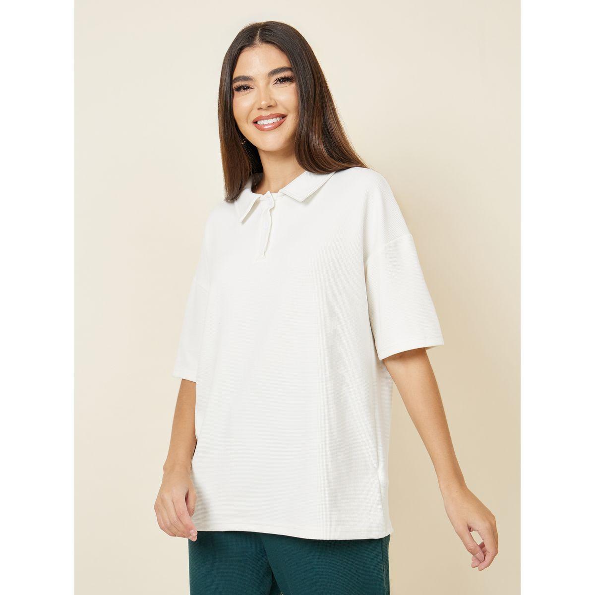 مجموعة من جوغر بارجل مستقيمة وتيشيرت بولو-women-clothing-coordsets-image-2