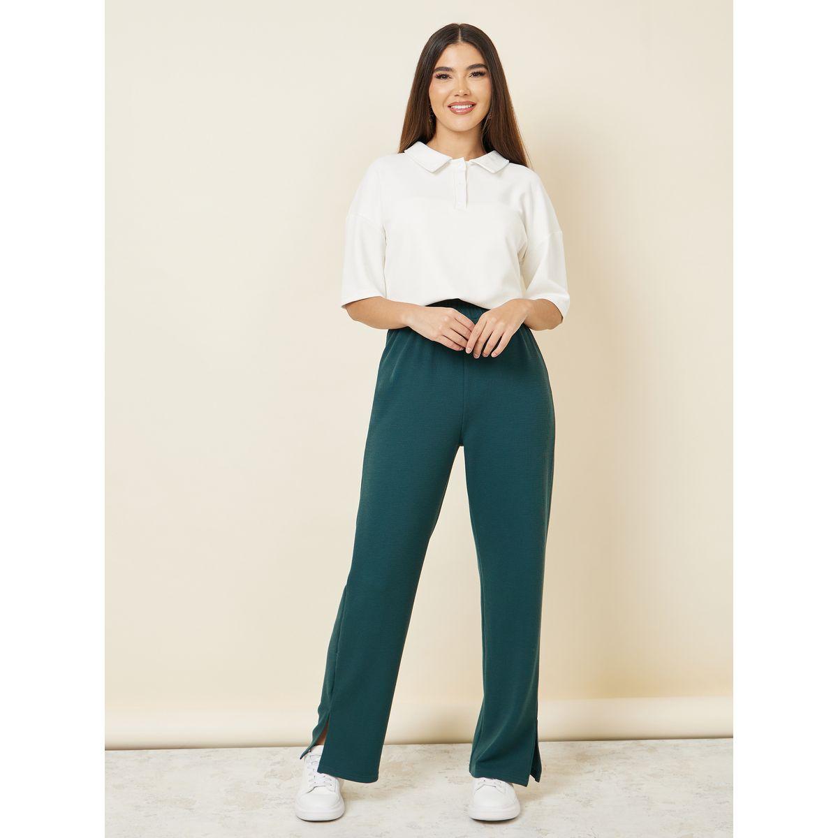 Styli Textured Back Slogan Print Polo T-shirt and Straight Leg Jogger Set-women-clothing-coordsets-image-3