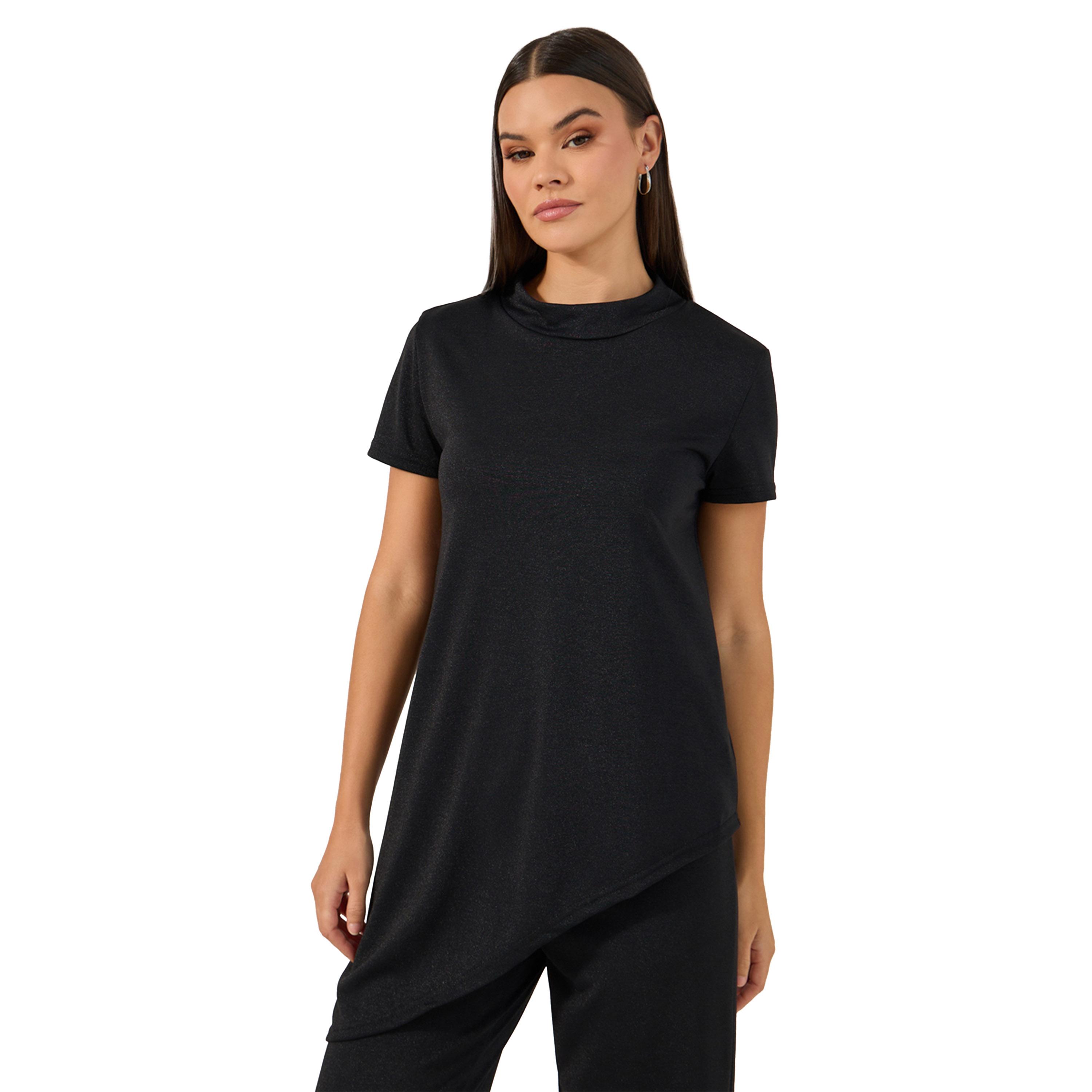 ستايلي -  طقم من بلوزة محبوكة غير متماثلة وبنطال بساق مستقيمة-women-clothing-coordsets-image-2