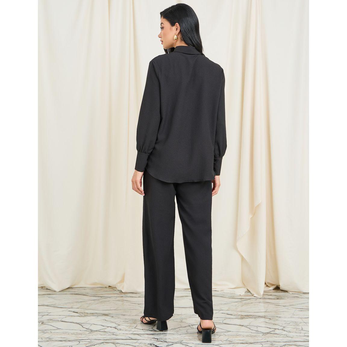 Styli Pack of 3 - Textured Longline Shirt Slip and Pant Co-ord-women-clothing-coordsets-image-6