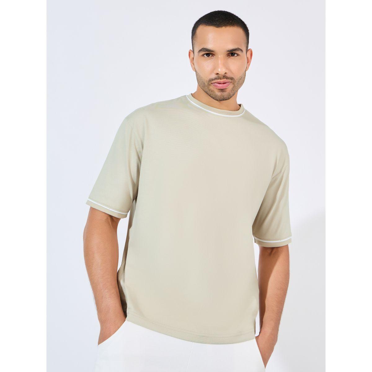 Styli Oversized Contrast Piping Neck & Sleeve Detail T-Shirt-men-clothing-tshirtsandpolos-tshirts-image-1
